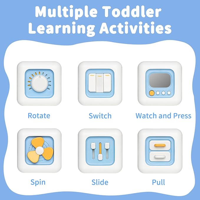 Busy Cube Toys for 1 Year Old, Montessori for 1+ Year Old, Travel Toys for Toddlers 1-3, Learning Fine Motor Skills| Birthday Gifts for 12 Months +-CubbioJoy