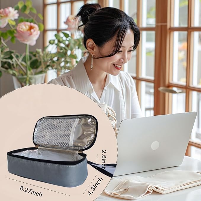 Insulated Breastmilk Cooler Bag with 2 Ice Packs - Breastmilk Cooler Organizer Bag for Daycare, Breastfeeding Mom Travel Outdoor-CubbioJoy