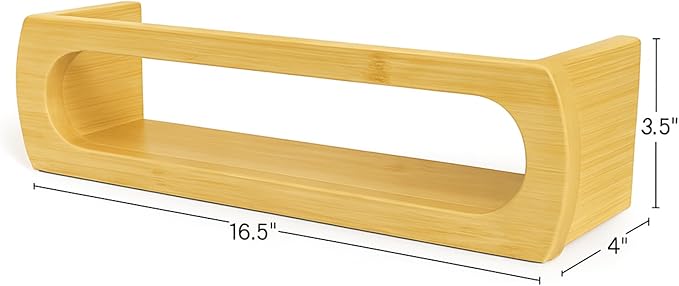 Bamboo Nursery Book Shelves, Fully Assembled For Easy Use - Set of 3 Floating Shelves for Wall Kids, Wall Mounted Book Shelves For Kids Room, Baby Room, Toddler Room, Nursery Decor, 16.5 Inch Natural-CubbioJoy