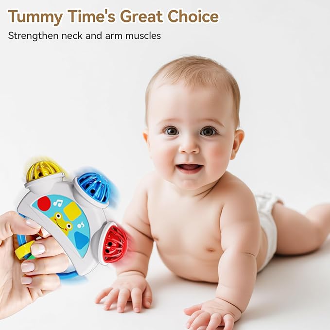 Baby Toys 0-6-12 Months: 5 in 1 Infant Musical Rtattle Teething Toys Sensory Learning Toys with Sounds, Newborn Shower Gifts for Boys & Girls-CubbioJoy