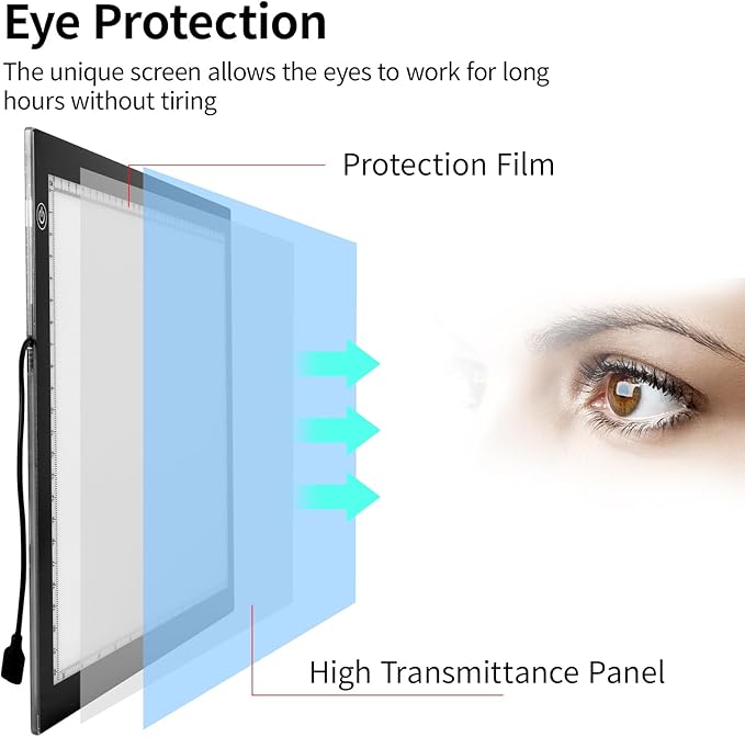 A3 LED Light Box for Tracing, elice Artist Drawing Lightbox Light Table Light Pad Light Copy Board, Up to 8000 Lux Super Bright Lightpad for Cricut Weeding Vinyl, Diamond Painting, Sketching (Black)-CubbioJoy