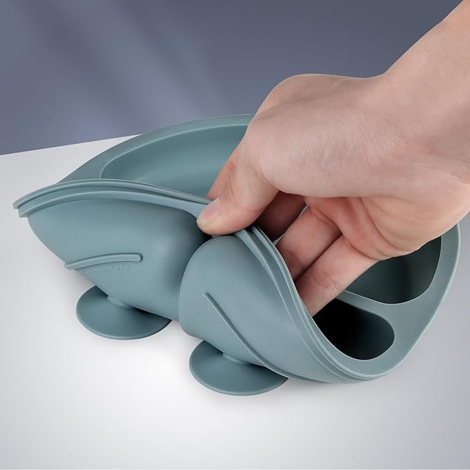 Baby Feeding Set, 2 Pack Silicone Divided Suction Plates for Baby, 2 Pack Spoons and Forks Set, BPA Free, Baby Led Weaning Supplies for Toddler Utensils-CubbioJoy