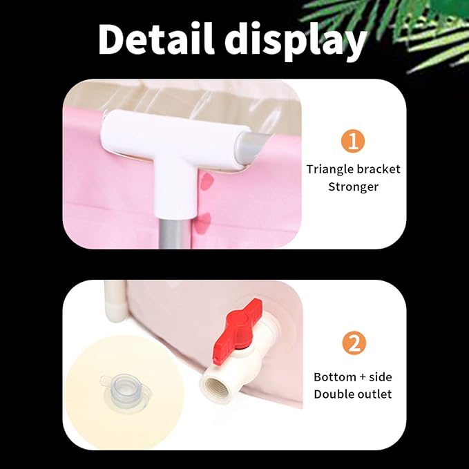 BESTHLS Portable Bathtub for Adult, Foldable Bathtub Folding Soaking Bath Tub,Eco-Friendly Bathing Tub for Shower Stall (Large, Green)-CubbioJoy