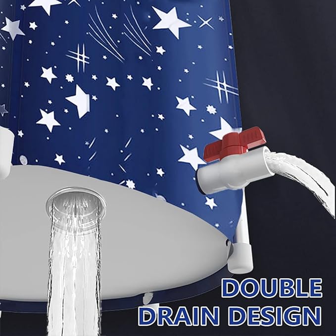 BESTHLS Foldable Bathtub Portable Soaking Bath Tub,Eco-Friendly Bathing Tub for Shower Stall (Blue Sky -1)-CubbioJoy