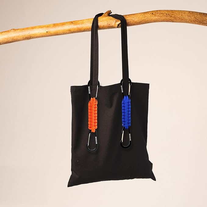 BRAVESHINE Paracord Keychain Carabiner Clip, D Ring Lanyard Hanger Stroller Hook for Water Bottle, Key, Backpacks, Men, Women-CubbioJoy