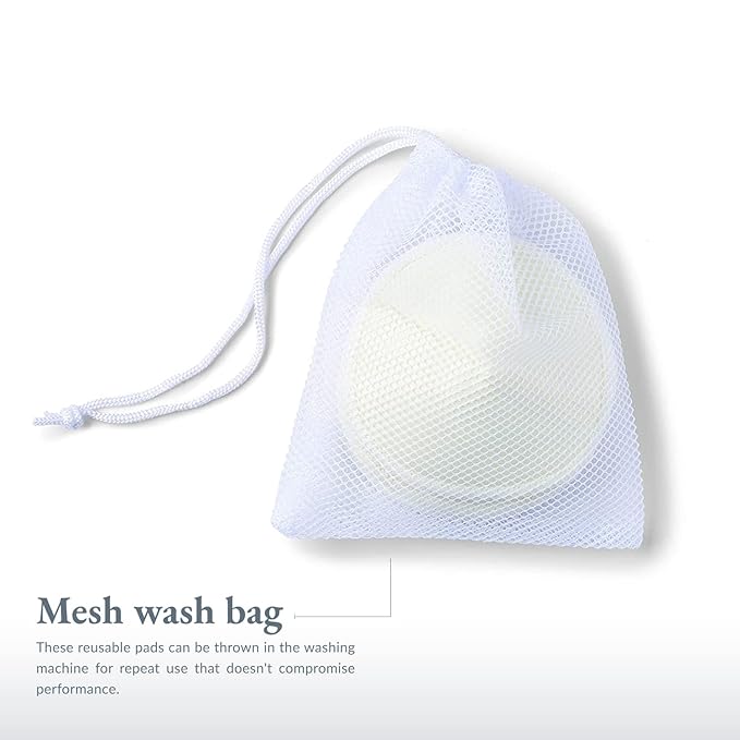 Ameda Washable Nursing Pads | 4 Pairs (8 Count) | Organic Bamboo Nursing Pads | Breastfeeding Supplies | Reusable Breast Pads for Leaking Milk | Breastfeeding Pads | Includes Mesh Laundry Bag-CubbioJoy