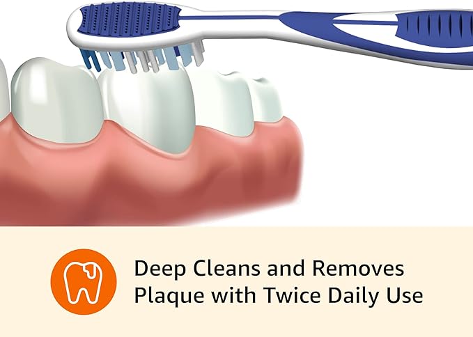 Amazon Basics Orbit Toothbrushes, Soft, Full, 4 Count, Assorted Colors (Previously Solimo)-CubbioJoy