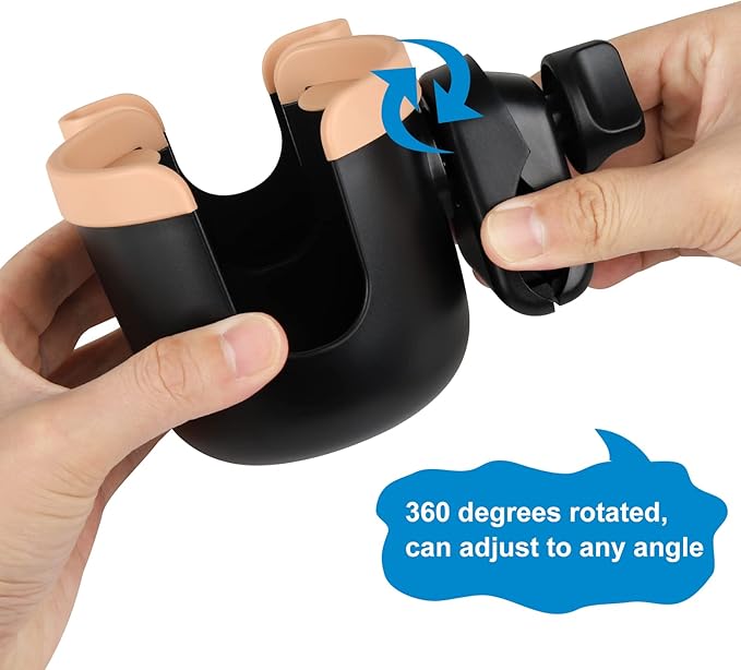 Accmor Stroller Cup Holder with Phone Holder, Bike Cup Holder, Universal Cup Holder for Uppababy Nuna Doona Strollers, 2-in-1 Cup Phone Holder for Stroller, Bike, Wheelchair, Walker, Scooter-CubbioJoy