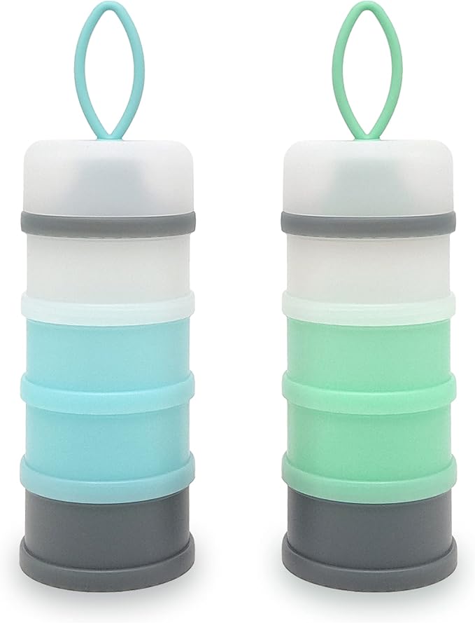 Baby Formula Dispenser, Formula Container, Portable Milk Powder Dispenser Container, Baby Feeding Travel Storage Container, Non-Spill Stackable Baby Snack Storage Container, BPA Free, 2 Packs-CubbioJoy