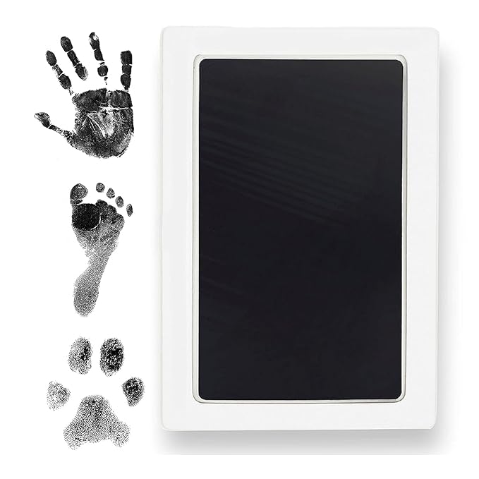 Clean Touch Ink Pad for Baby Handprints and Footprints – Inkless Infant Hand & Foot Stamp – Safe for Babies, Doesn’t Touch Skin – Perfect Family Memory or Gift – Black Print Kit by Tiny Gifts-CubbioJoy