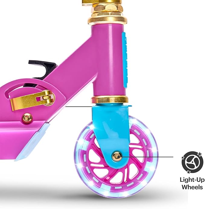 Jetson Character Kids Kick Scooter, LED Lights on Stem & Light-Up Wheels, Lightweight Frame, Height-Adjustable Handlebar, Lean-to-Steer System, Easy-Fold Mechanism-CubbioJoy