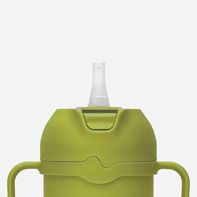 Comotomo Toddler Tumbler 8oz Insulated Sippy Cup with Silicone Straw and Spout, Green-CubbioJoy