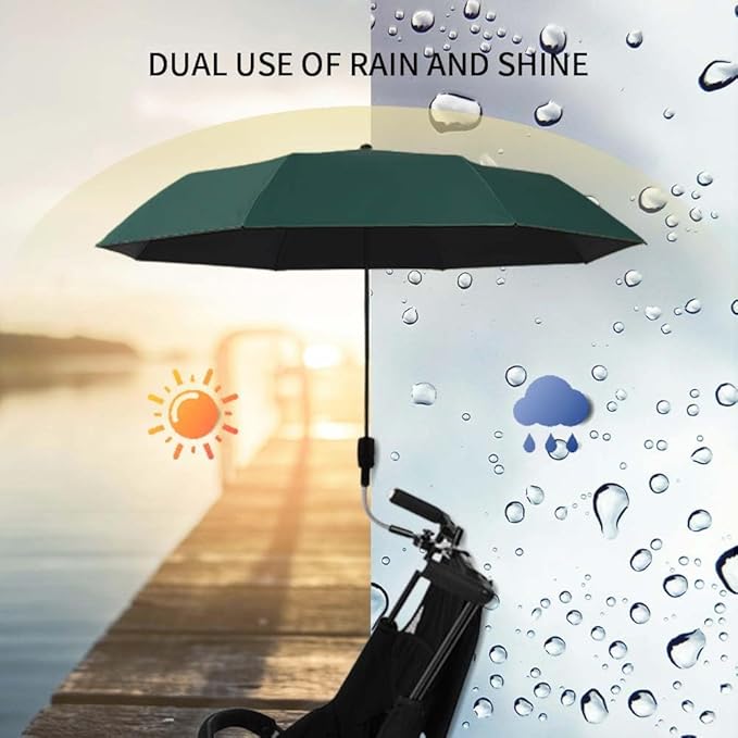 Clip-on Umbrella for Stroller Sunshade, Adjustable Steering Angle, Handle Included, Compact and Lightweight, Suitable for All Kinds of Strollers-CubbioJoy