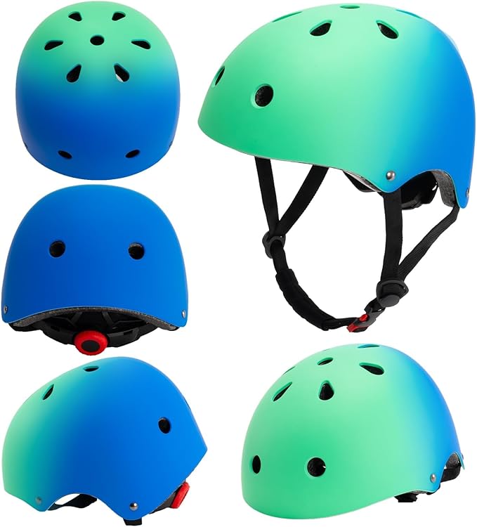 Color Gradient Adjustable Kids Bike Helmet Toddler Skateboard Helmets Boys Girls Child Ventilation Helmet for Multi-Sports Skating Cycling Scooter Balance-CubbioJoy