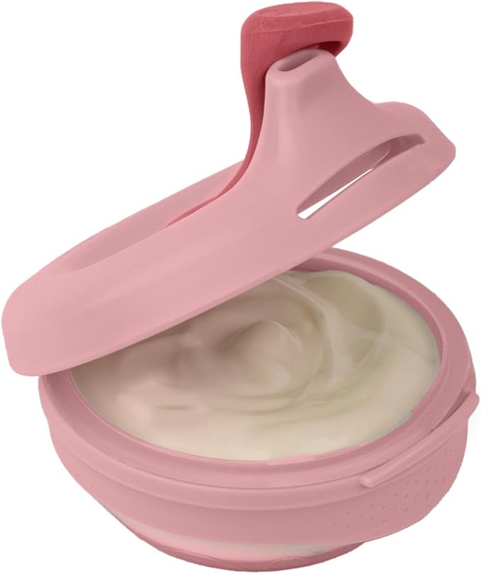 b.box Fill + Feed (Blush) | Reusable Baby Food Pouch | For Babies & Toddlers 4m+ | Silicone/Nylon Pouch, BPA-Free Lid | Dishwasher & Microwave Safe | 110mL (3.7oz, ½ Cup) Capacity-CubbioJoy