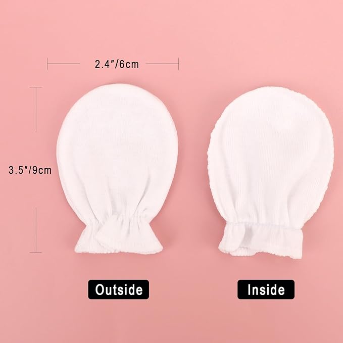 BQUBO Newborn Infant Toddler Mittens No Scratch Cotton Elastic Wrist Gloves Hypoallergenic for 0-6 Months Baby Boys Girls-CubbioJoy