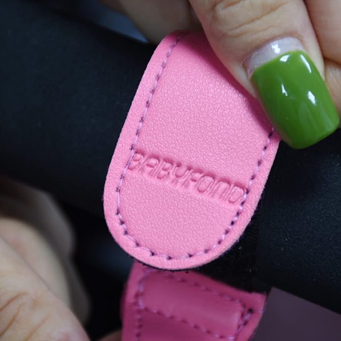 2 Pcs Stroller Hooks for Hanging, Portable Leather Style Stroller Clip Straps, Baby Stroller Hooks for Diaper Bags Grocery Shopping Bags, Mommy Hook for Stroller(Pink)-CubbioJoy