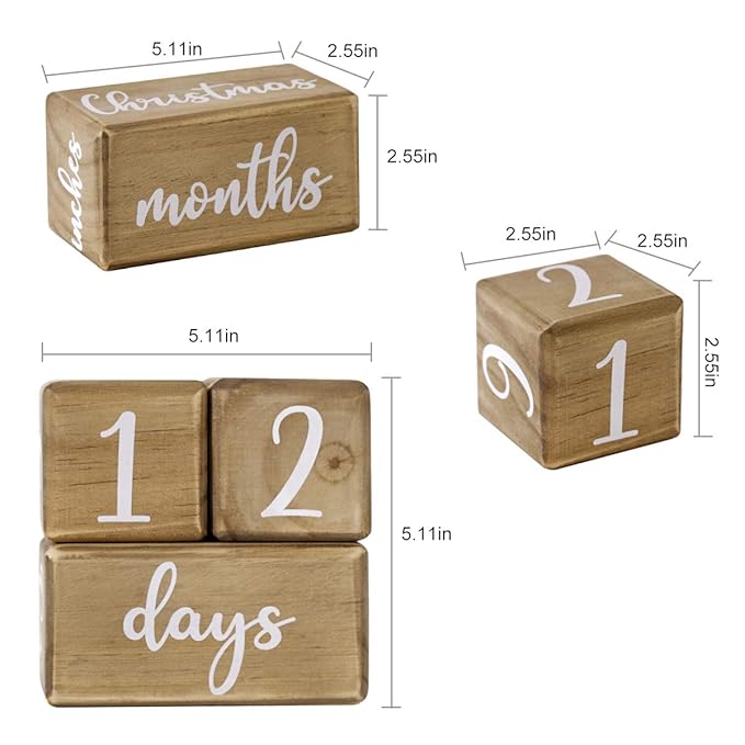 Baby Monthly Milestone Blocks for Boy or Girl, Milestones Age Photo Block Set for Baby Shower, Pregnancy Countdown, 7 Pcs-CubbioJoy