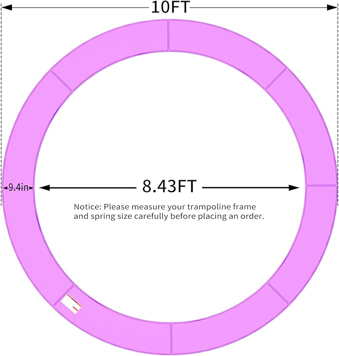 16FT/15FT/14FT/12FT/10FT Trampoline Safety Pad Replacement, Round Trampoline Spring Protection Cover, Fits 16FT/15FT/14FT/12FT/10FT Frames, Water-Resistant Trampoline Accessories-CubbioJoy