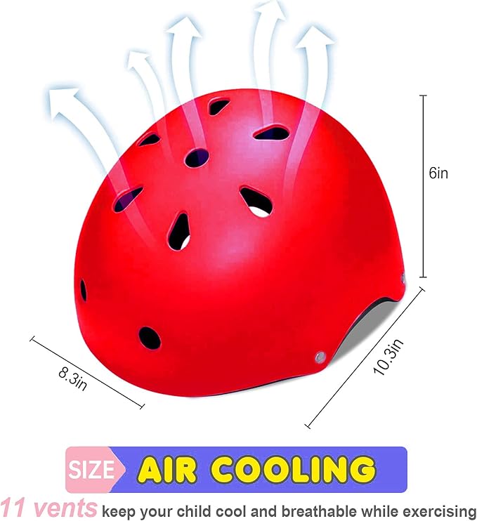 Adjustable Kids Helmet with Knee Pad, Elbow Pads & Wrist Guards - Toddler Bike Helmets for Ages 3-5, 5-8, 8-14 Years - Perfect for Skating, Biking, Cycling, and Skateboard - for Boys and Girls-CubbioJoy