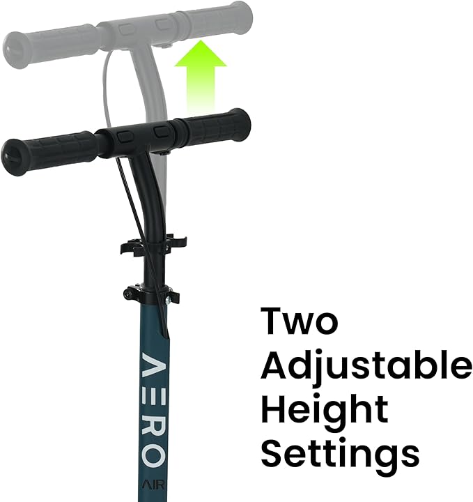 Aero Big Wheels Kick Scooter for Kids 6+, Teens & Adults | Light Up Wheels, Hand Brake, Rubber Deck Mat & Shock Absorption | Foldable & Height Adjustable-CubbioJoy
