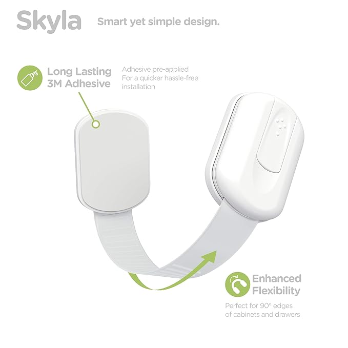 Baby Proofing Child Safety Locks (12 Pack) by Skyla Homes - The Safest, Quickest and Easiest 3M Adhesive Cabinet Latches, No Screws & Magnets, Multi-Purpose for Furniture, Kitchen, Ovens, Toilet Seats-CubbioJoy