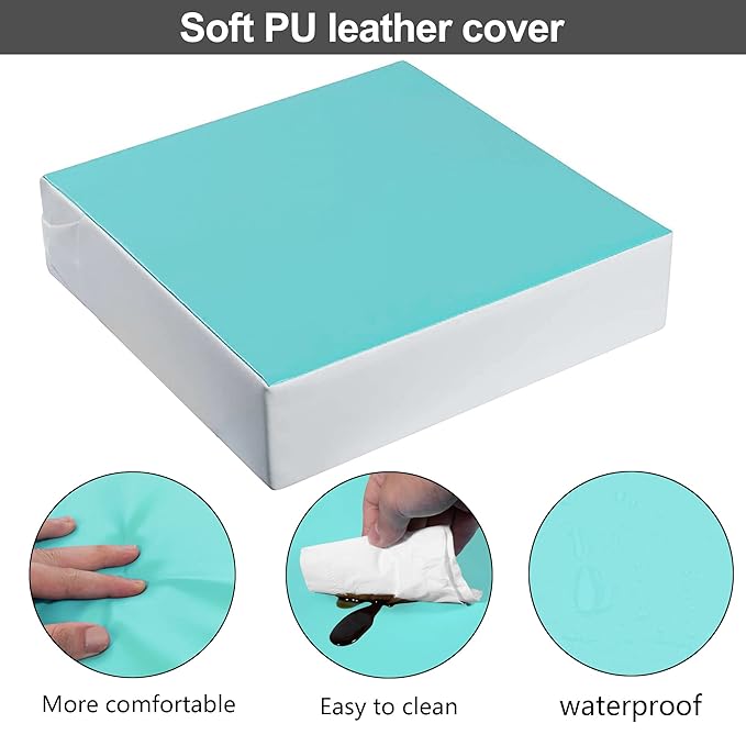 Kalawen Toddler Booster Seat for Dining Table, Upgraded 2Pcs PU Washable Straps Safety Buckle Kids Booster Seat for Table, Portable Travel Increasing Cushion for Chair-CubbioJoy