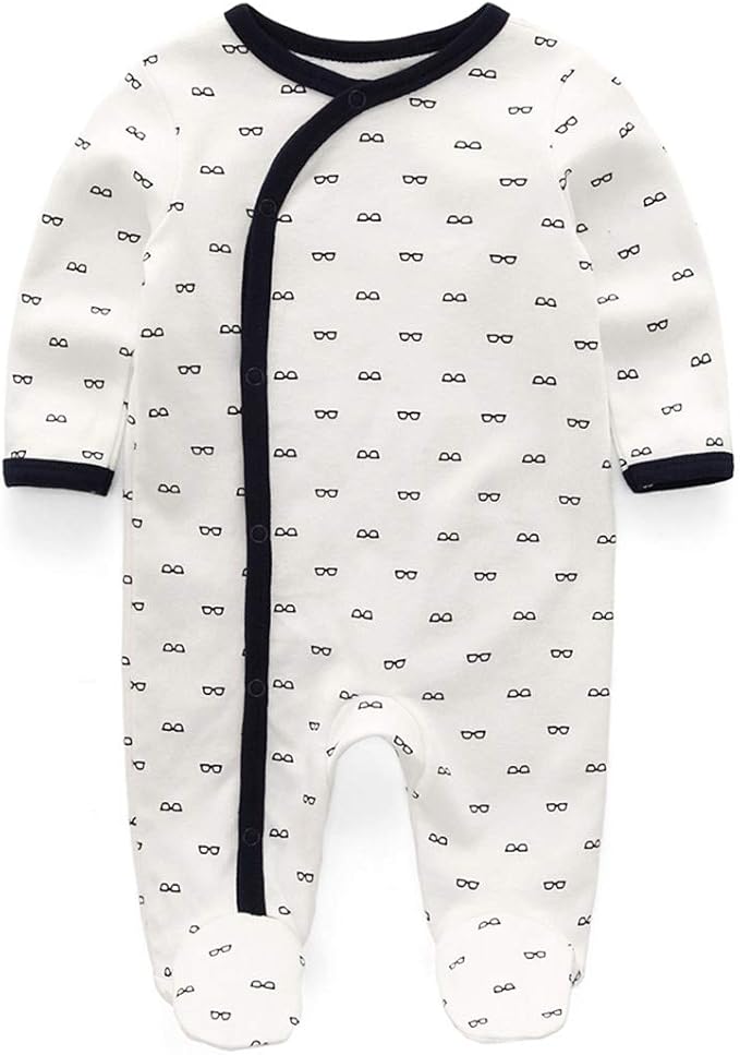 Kiddiezoom Baby and Toddler Boys'Snug Fit Footed One-Piece Romper Jumpsuit Cotton Cotton Footed Outfit-CubbioJoy