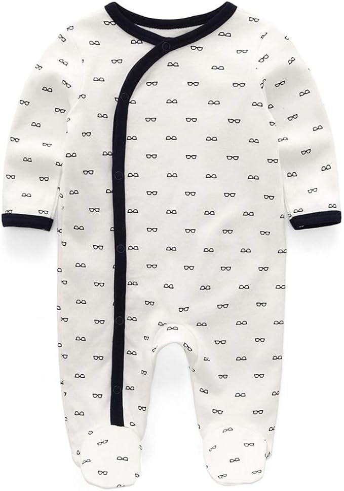 Kiddiezoom Baby and Toddler Boys'Snug Fit Footed One-Piece Romper Jumpsuit Cotton Cotton Footed Outfit-CubbioJoy
