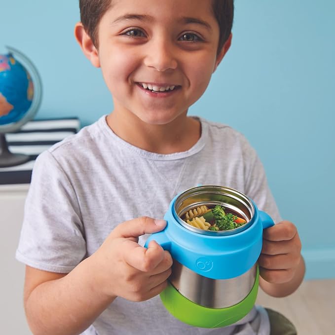 b.box Insulated Food Jar with Spork for Toddlers | Easy Open Container | Stainless Steel, 5hrs + of perfect temperatures | Dishwasher safe, BPA Free (Indigo Rose, 11 oz)-CubbioJoy