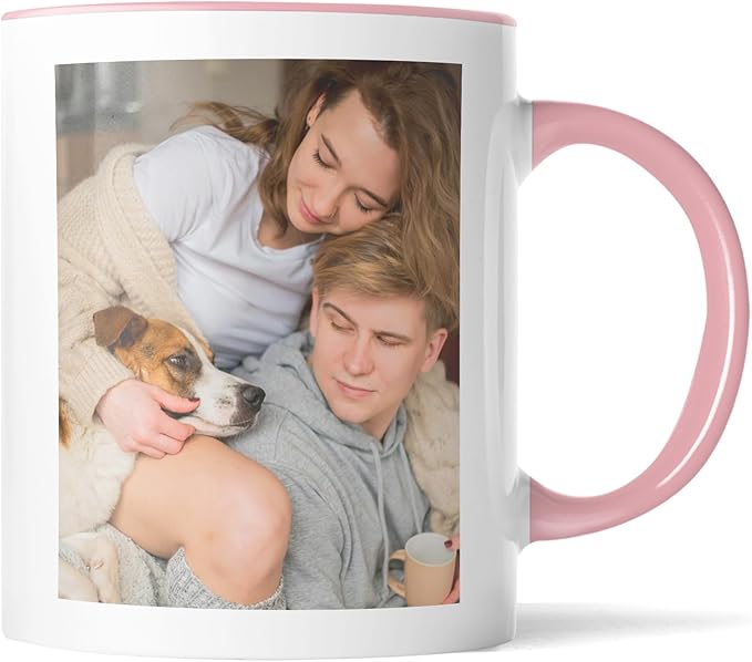 Custom Mug Upload Your Picture Personalized Coffee Mug with Photo Text Name Customized Cup Unique Ideas Gifts for Men Women Mom Dad Girlfriend Boyfriend Friend Family (Pink, 11oz)-CubbioJoy