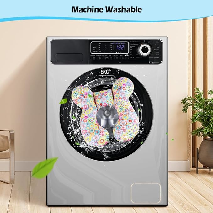 KAKIBLIN Baby Neck Pillow, Upgraded Baby Support Pillow,Baby Neck Support Pillow for Carseat, Newborn Neck Support for Car Seat,Pushchair,Travel (Flower)-CubbioJoy