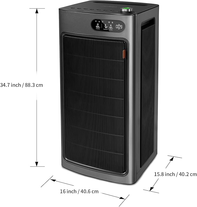 Jafända Air Purifier for Home Office Room Up to 6862 ft², Dual Carbon Air Filter Air Cleaner, Smart Whole House HEPA Air Purifiers Remove 99.97% Dust Pollen Smoke Pet Dander Allergies Mold Odors VOCs-CubbioJoy