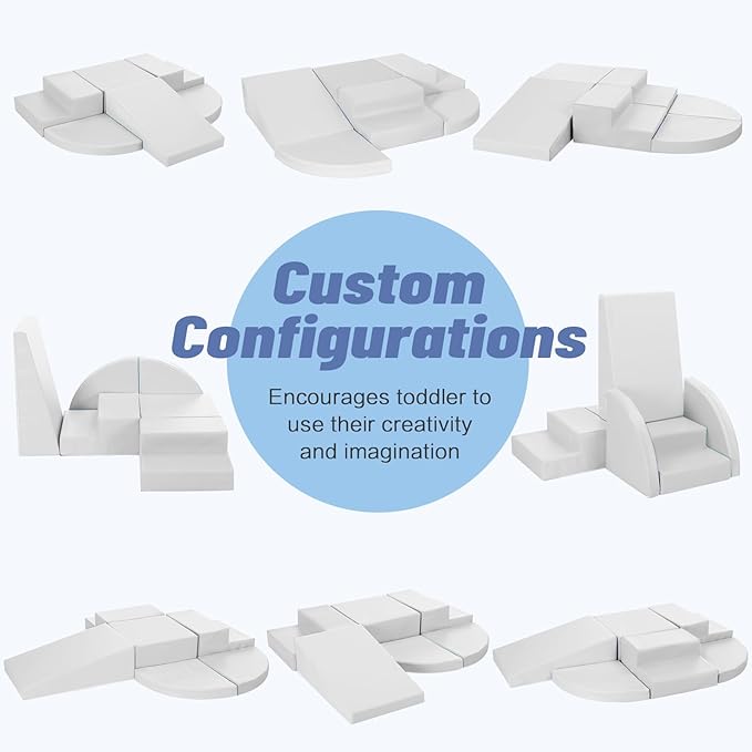 6-Piece Soft PU Leather Toddlers Climbing Toys, Baby Foam Climbing Blocks for Kids 3, Baby Climbing Structures Play Gym for Toddlers, Indoor Climb and Crawl Activity Play Set-CubbioJoy