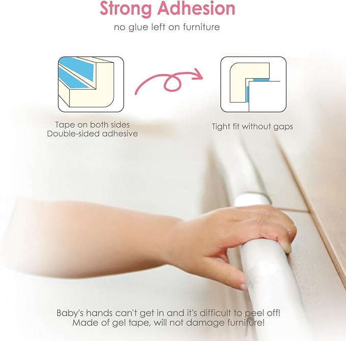 Baby Proof Corners and Edges, (Large 16.5FT Edge +8 Corners) Baby Proofing Corner Guards, Soft Rubber Foam Edge Protector, Furniture Tables Bumper Guard for Baby Safety, Beige-CubbioJoy