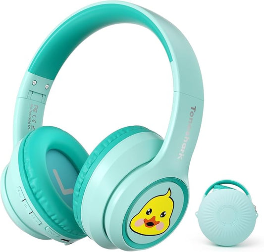 Active Noise Cancelling Kids Headphones, 60H Playtime, Wireless Bluetooth Over-Ear Headset, Built-in Microphone for Home/School/Travel/Party - Includes Portable Case-CubbioJoy