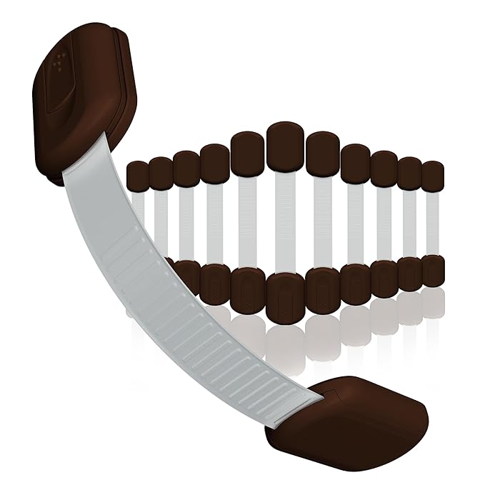 Baby Proofing Child Safety Locks (12 Pack) by Skyla Homes - The Safest, Quickest and Easiest 3M Adhesive Cabinet Latches, No Screws & Magnets, Multi-Purpose for Furniture, Kitchen, Ovens, Toilet Seats-CubbioJoy