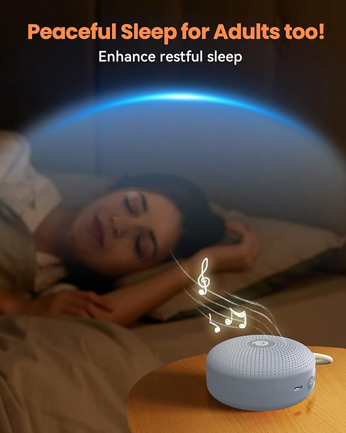 Dreamegg White Noise Machine - Portable Sound Machine for Baby Adult, Features Powerful Battery, 21 Soothing Sound, Noise Canceling for Office & Sleeping, Sound Therapy for Home, Travel(2Light Blue)-CubbioJoy