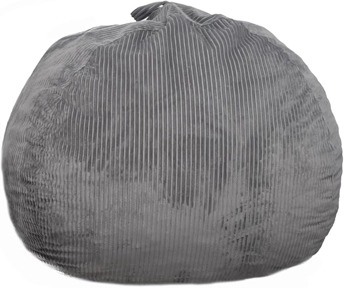 Bean Bag Chair with Faux Rabbit Fur Cover, 4 ft Giant Memory Foam Bean Bag Chairs for Adults/Teens with Filling,Ultra Soft Faux Fur Fabric, Round Fluffy Sofa-CubbioJoy