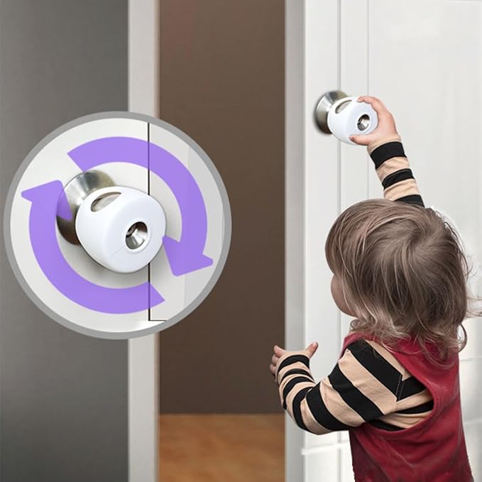 Door Handle Cover, 5pcs Safety Door Knob Covers Door Knob Locks Protector Child Room Anti Collision Safety Products-CubbioJoy