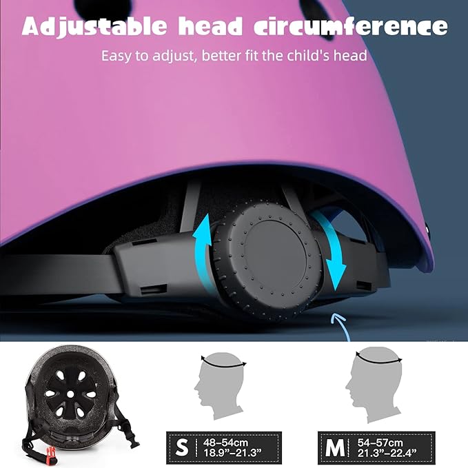 Kids Bike Helmet Set Adjustable for Children, Boys, Girls and Teenagers Aged 3-8 Years Includes Elbow, Knee, Wrist Guards Children's Helmet Protection Set for Bikes SkateboardsRollerskates-CubbioJoy
