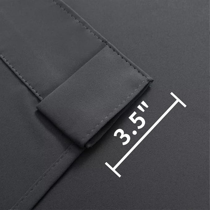 Joydeco 72 Inch Blackout Curtains for Bedroom, Thermal Insulated Black Out Curtains, Room Darkening Drapes for Living Room Window Rod Pocket Back Tab (W52 x L72 Inch, Dark Grey)-CubbioJoy