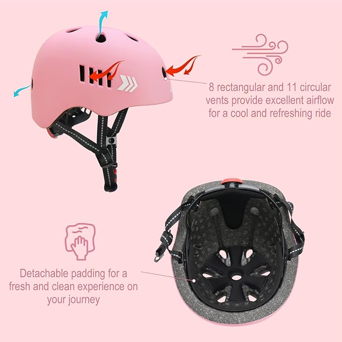 KAMUGO Toddler Helmet Kids Bike Helmet for Girls Boys Ages 2-8 Years,Toddler Bicycle Helmet Suitable for Skateboard Scooter Roller Skating Inline Roller Skating-CubbioJoy