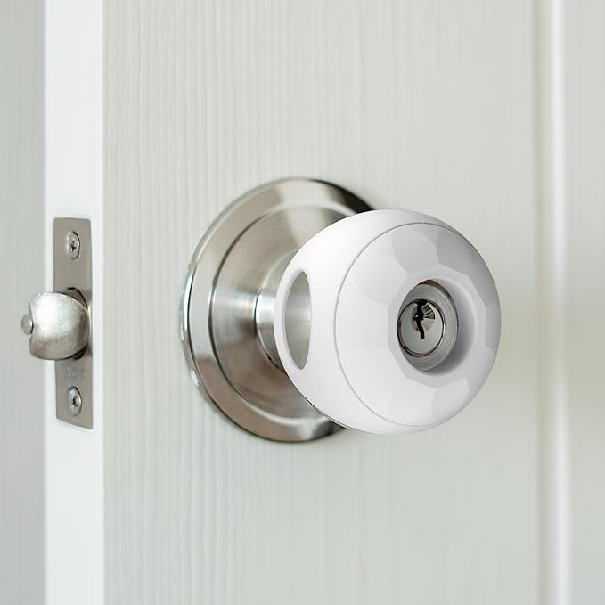 Child Proof Door Knob Covers (4 Pack), Toddler Door Locks, Baby Proof Safety Locks for Doors, Easy Install & No Tools Needed-CubbioJoy