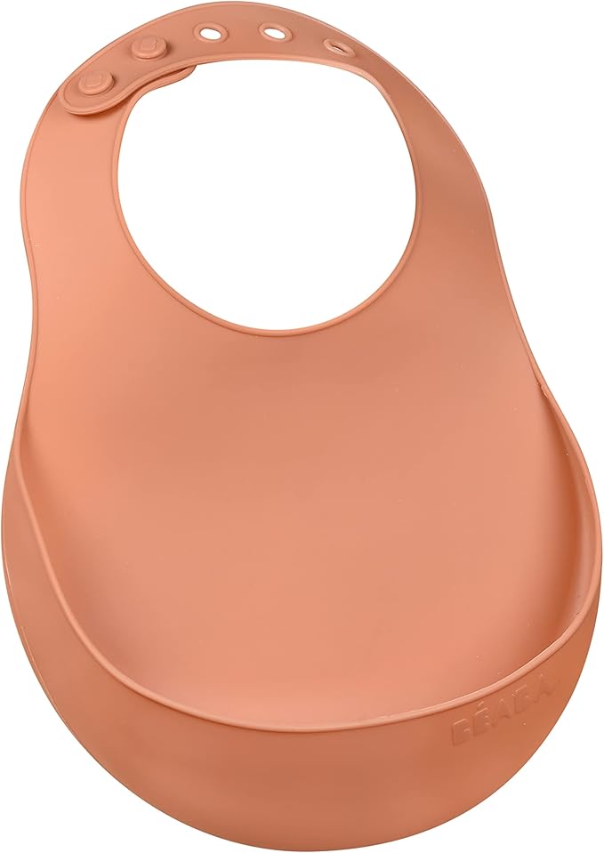 BEABA Silicone Baby Bib, Made with Soft Supple Silicone, Baby Bibs with Baby Food Catcher, Baby Essentials for Baby Feeding-CubbioJoy