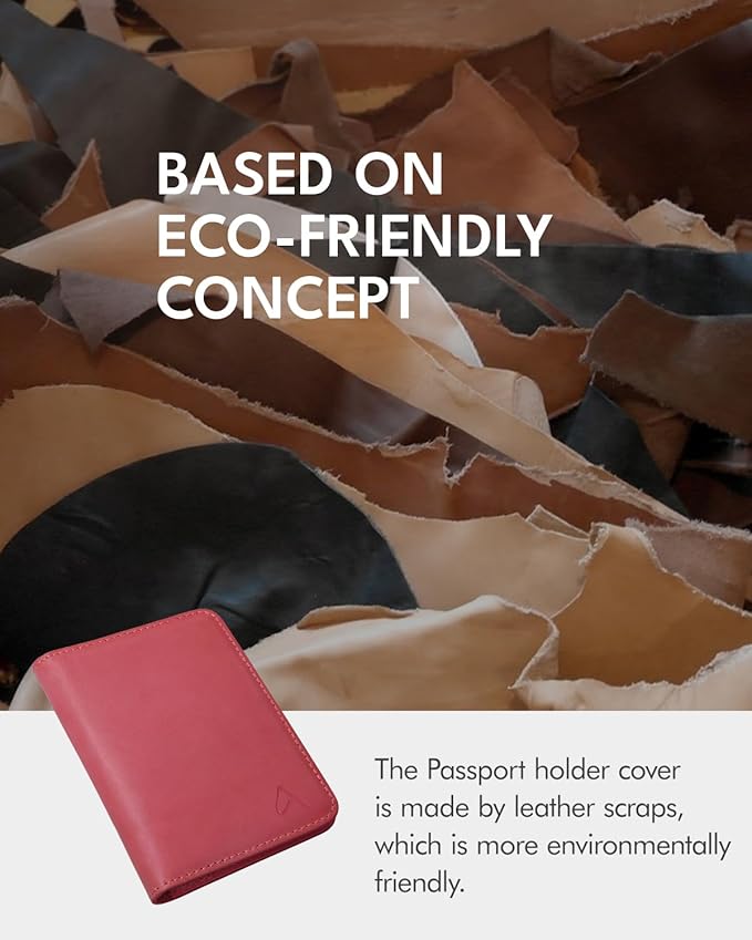 ALLIVE Passport Holder for Travel Women Men,Genuine Leather Passport Cover Wallet,Travel Must Haves Airport Essentials Travel Gifts Pink-CubbioJoy