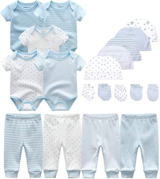 Kiddiezoom Unisex Baby Layette Essentials Giftset Clothing Set 19-Piece For Newborn Baby-CubbioJoy