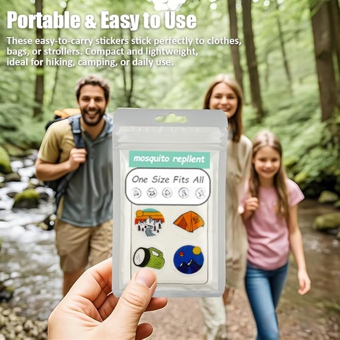 360Pcs Mosquito Patches Stickers,Natural Plant Based Individually Wrapped Mosquito Stickers with 6 Pack Mosquito Repellent Bracelets for Kids Adult Outdoor Hiking, Camping, Travel-CubbioJoy
