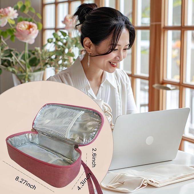 Insulated Breastmilk Cooler Bag with 2 Ice Packs - Breastmilk Cooler Organizer Bag for Daycare, Breastfeeding Mom Travel Outdoor-CubbioJoy