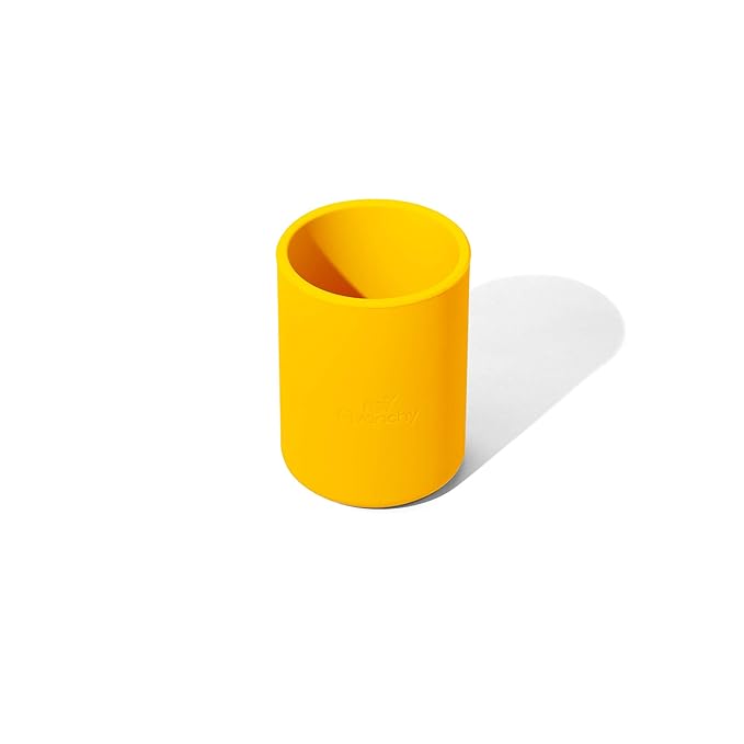Avanchy Silicone Training Cup – 12 oz Open Cup for Toddlers and Infants – Ideal for Baby Led Weaning and Transitioning from Bottles, Yellow-CubbioJoy